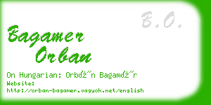 bagamer orban business card